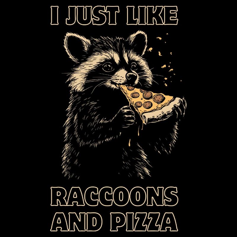 Raton laveur mangeant de la pizza