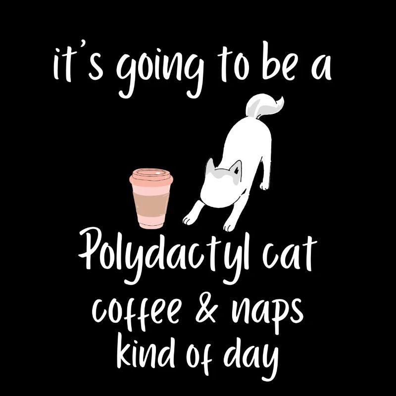 es wird ein Polydactyl Katze Kaffee Nickerchen Tee