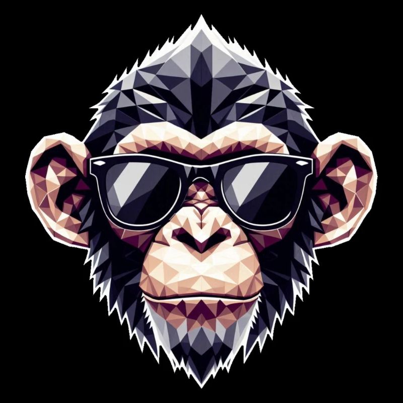 Affe Brille Polygon