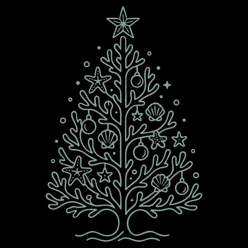 Maritime Christmas Christmas Tree with Shells