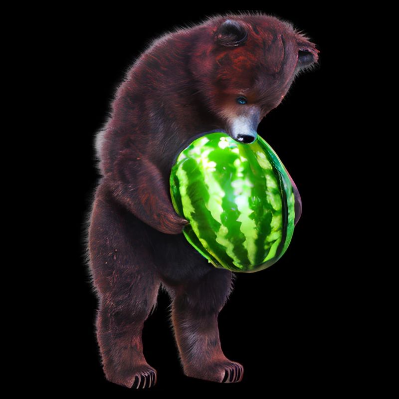 Bär mit Wassermelone