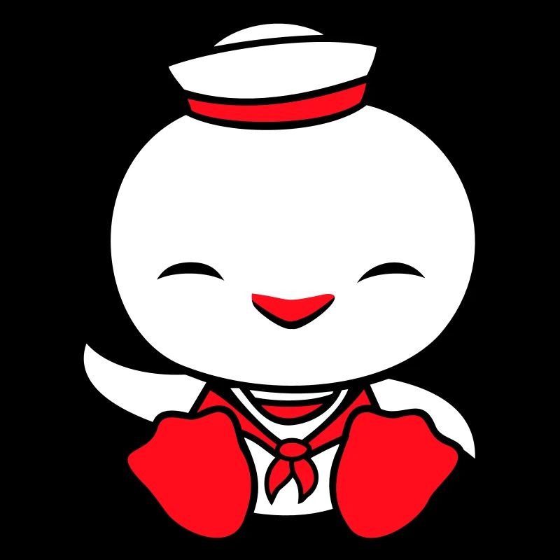 Duck sailor sailor sailor hat waving happily