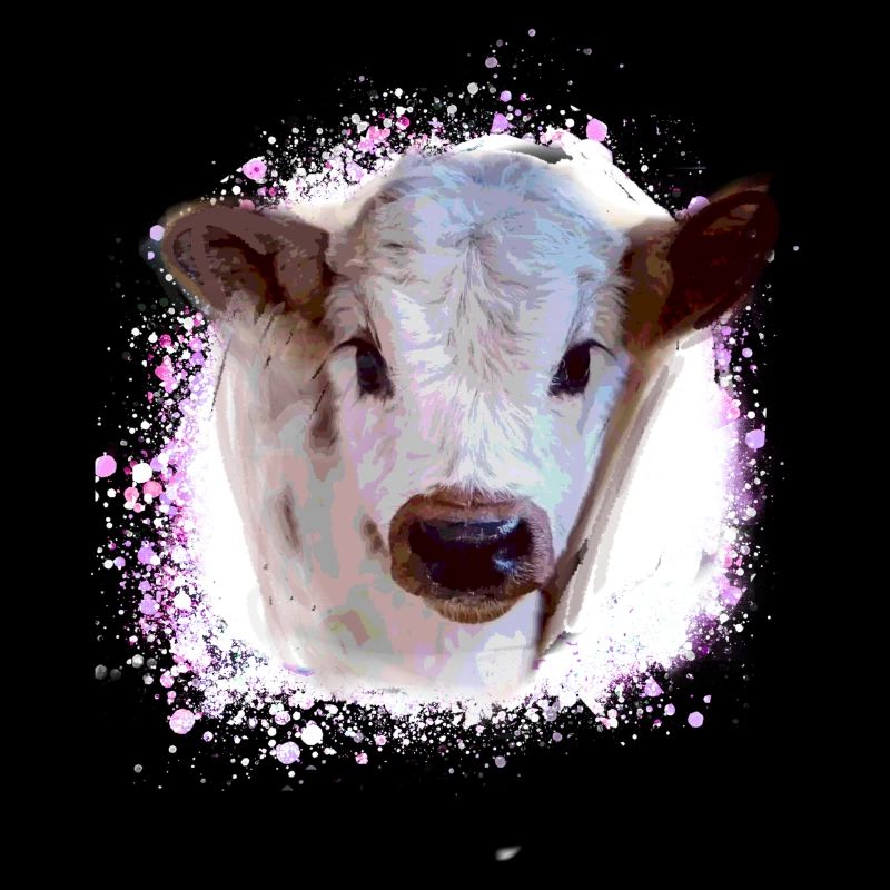 Vache,Vache Bébé, Graffiti Peinture, Veau