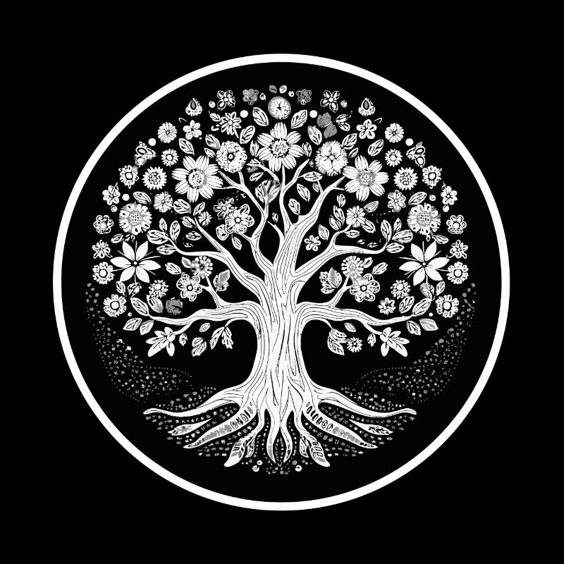 Arbre à racines de fleurs