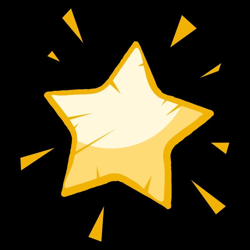 Étoile de dessin animé brillante - Conception dorée joyeuse