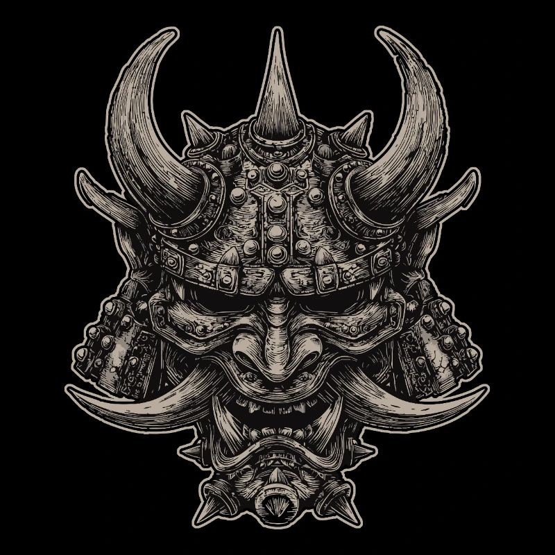Dämonischer Samurai Helm Oni Maske