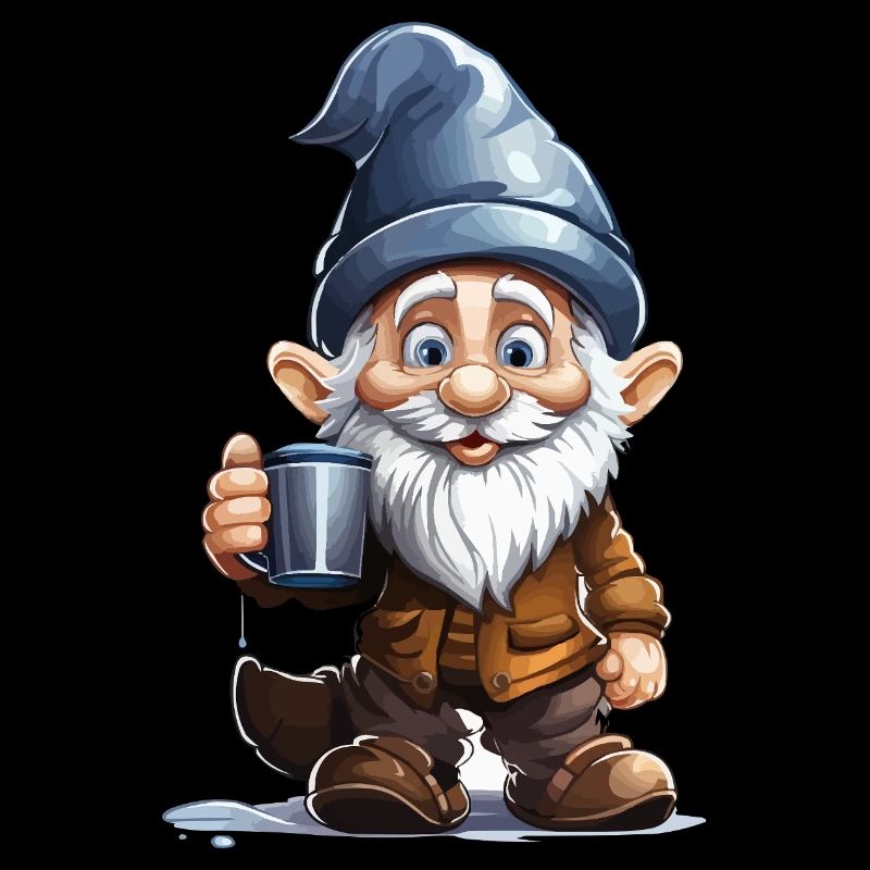 Gnom mit Kaffee Becher