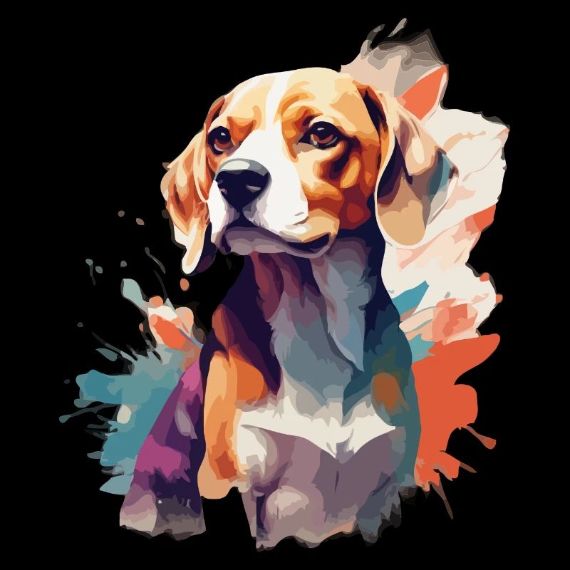 Chien Beagle à l’aquarelle Cool Colored