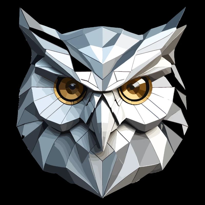 Masque de hibou - Design Low Poly