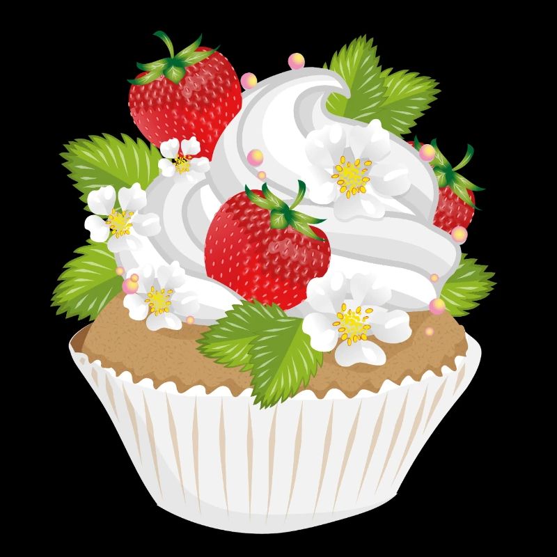 Erdbeer-Cupcake Motiv – Törtchen mit Topping