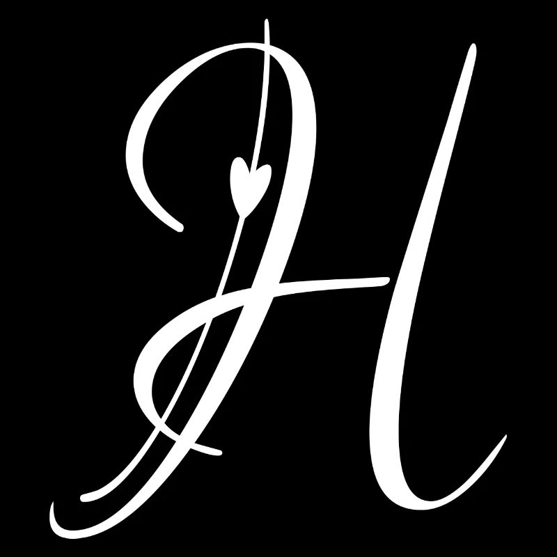 Lettre H Alphabet Initial Monogramme Poche Visage