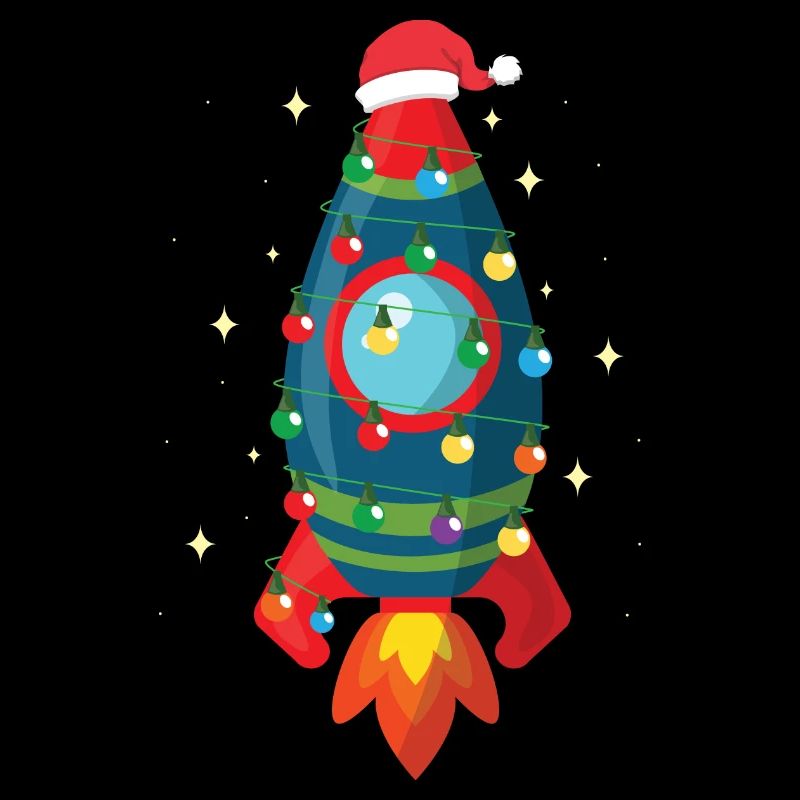 Christmas Space Rocket Cool Xmas Holiday Gift Idea