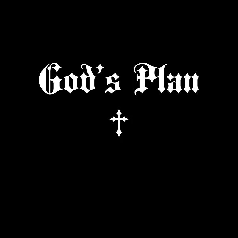 God's Plan in Gothic script with cross