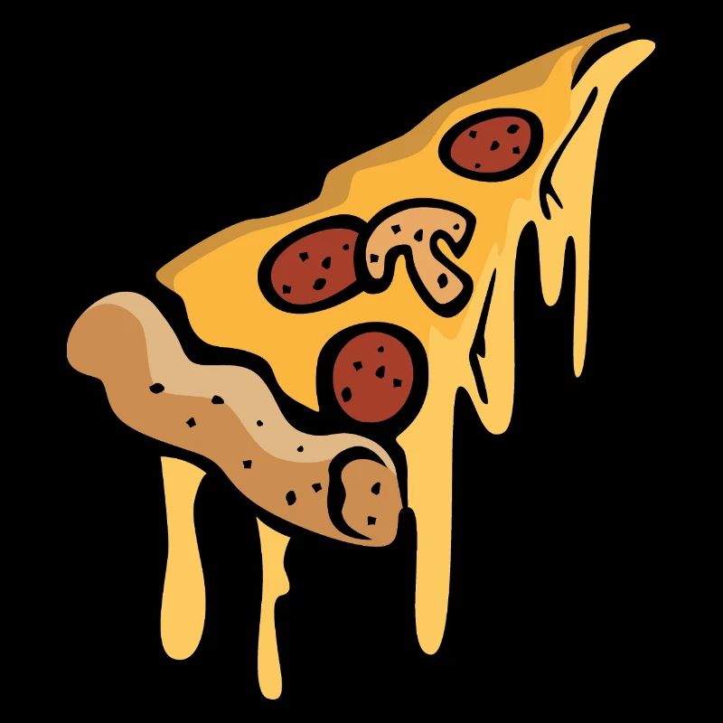Tranche de dessin animé de pizza détrempée
