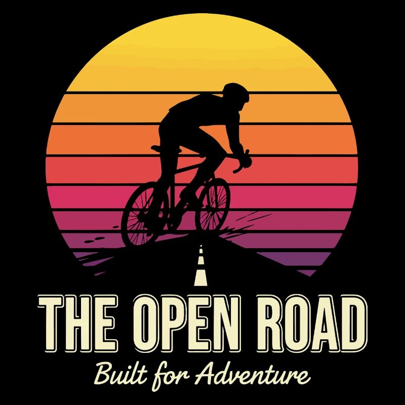 Open Road Adventure Cyclist Print