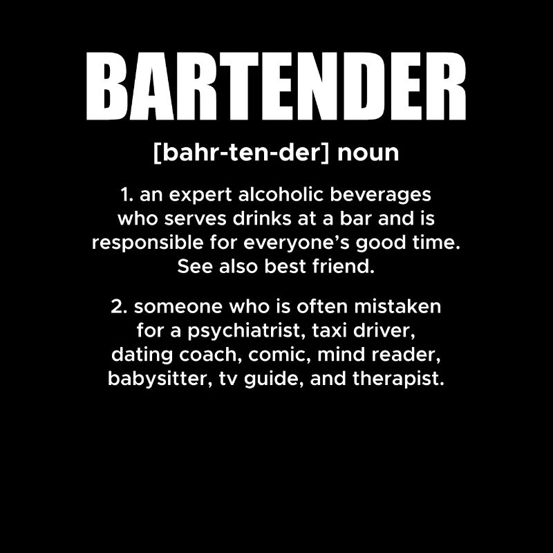 Bartender Barkeeper Definition Shirt Geschenk