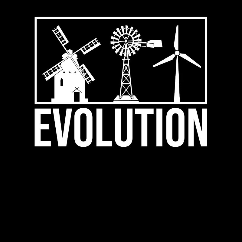 Evolution Windmühle Windrad Energie Shirt