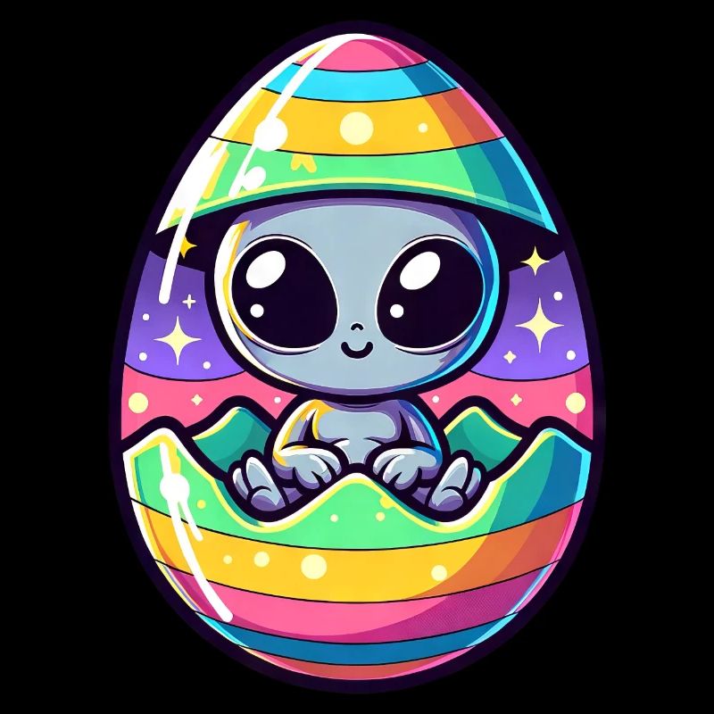 Conception d’éclosion d’oeuf de Pâques extraterrestre : surprise colorée