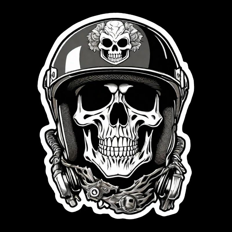 Skull - Skeleton - Skull - Motorcycle Helmet