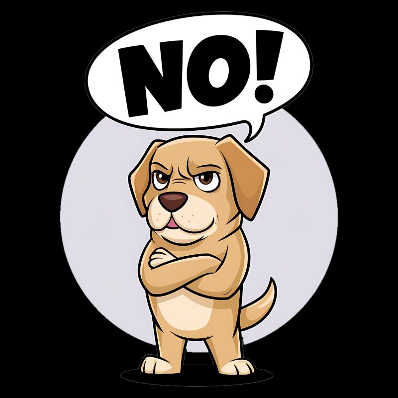 Labrador Retriever saying "No!