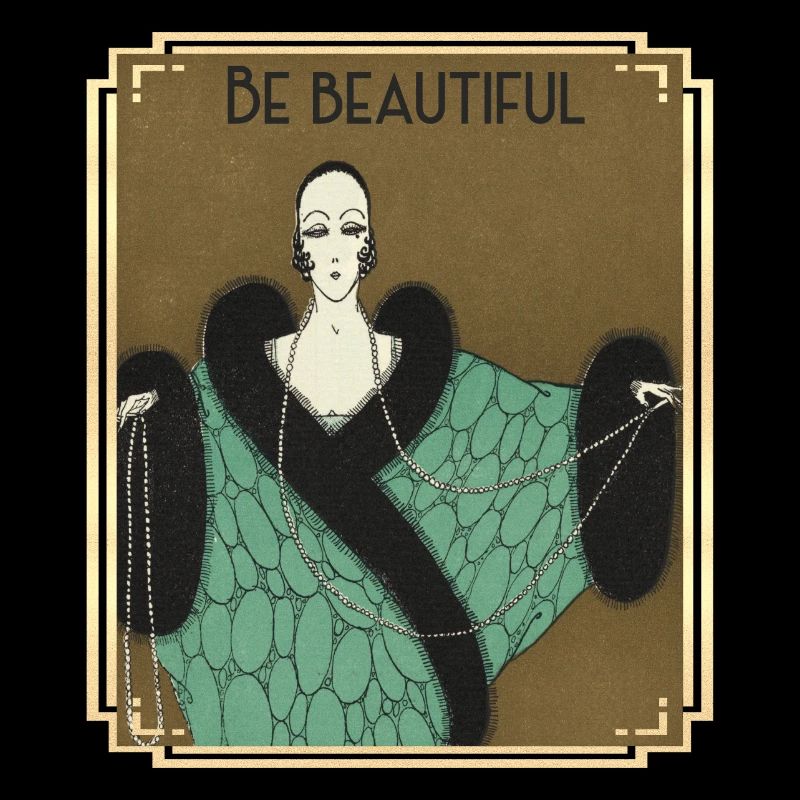 Be Buautiful, Art-deco Mode mit Perlenkette