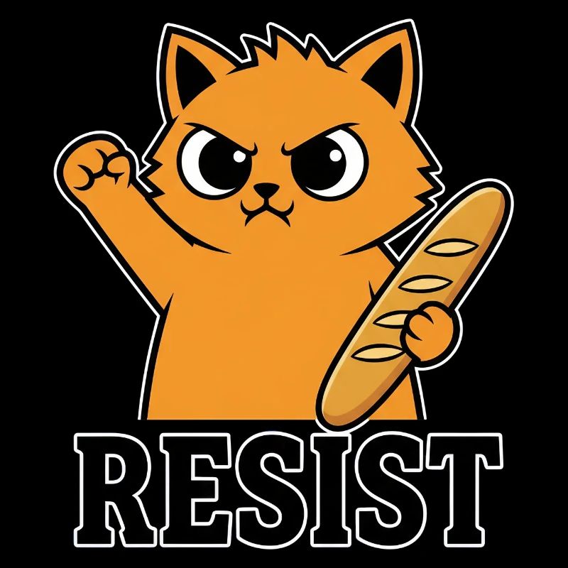 Résistez au chat avec une protestation drôle de baguette