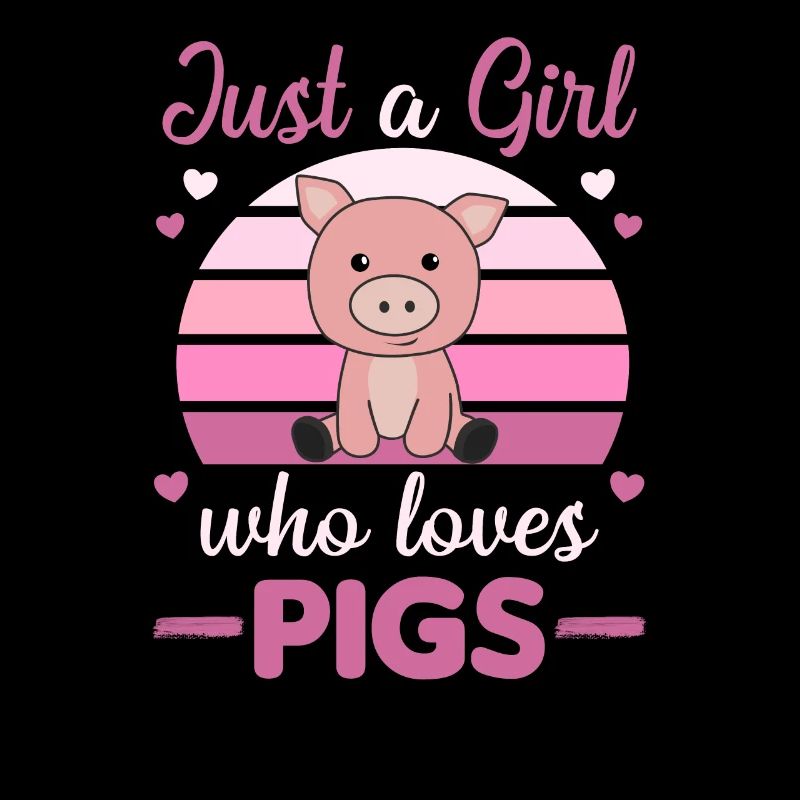 Nur ein Mädchen das Schweine liebt süßes Schwein