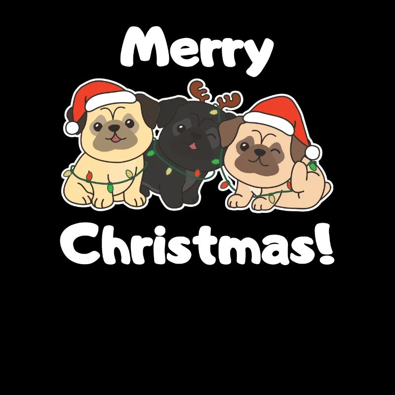 Carlin Noël Animaux mignons Chiens Joyeux Noël