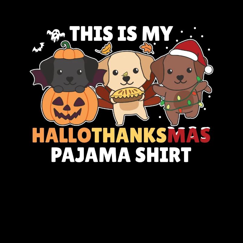 Hellothanksmas Chemise de pyjama Labrador Noël