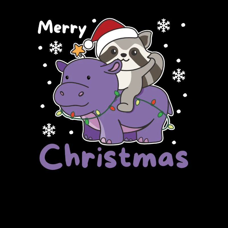 Noël Hippopotame laveur Joyeux Noël Hippopotame