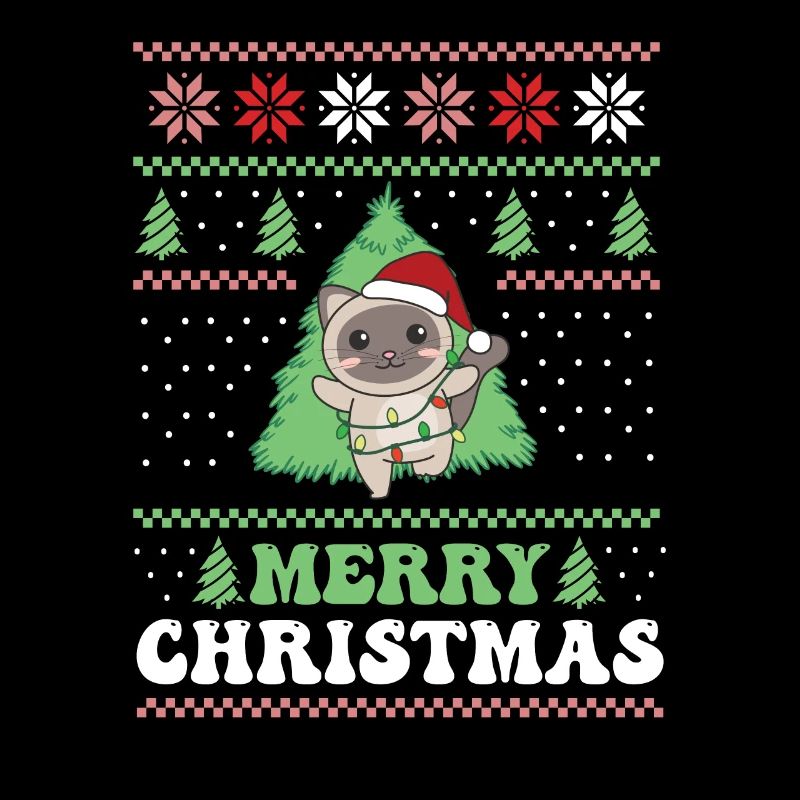 Joyeux Noël rétro moche chat de Noël