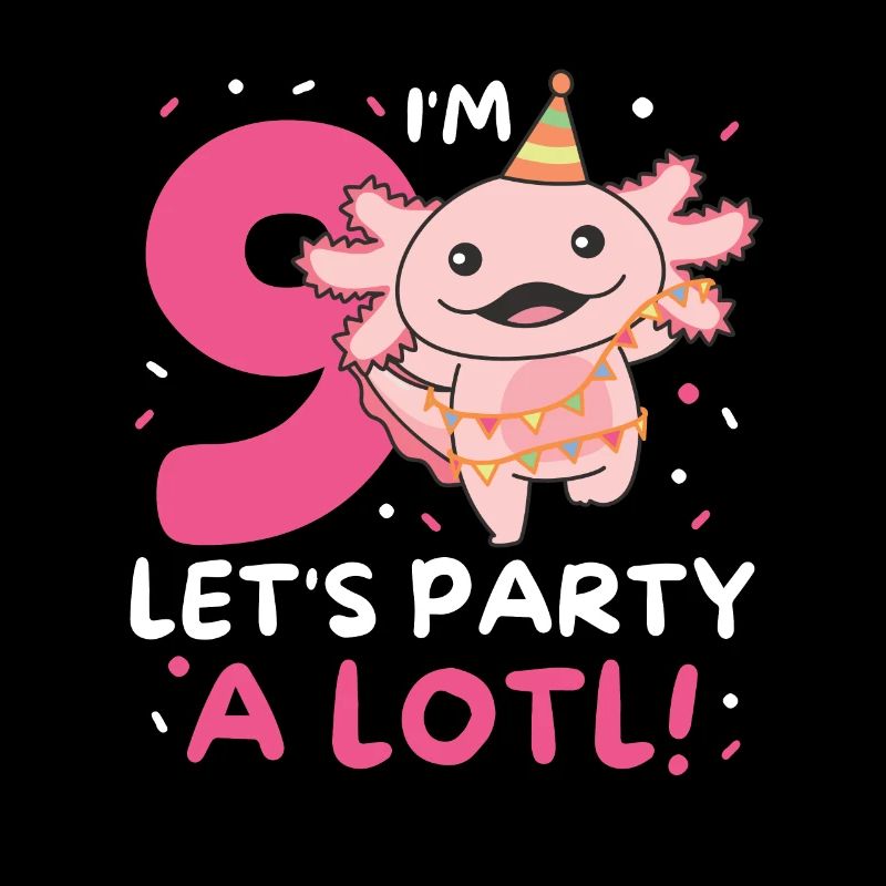 9ème anniversaire Axolotl neuf ans doux Axolotls