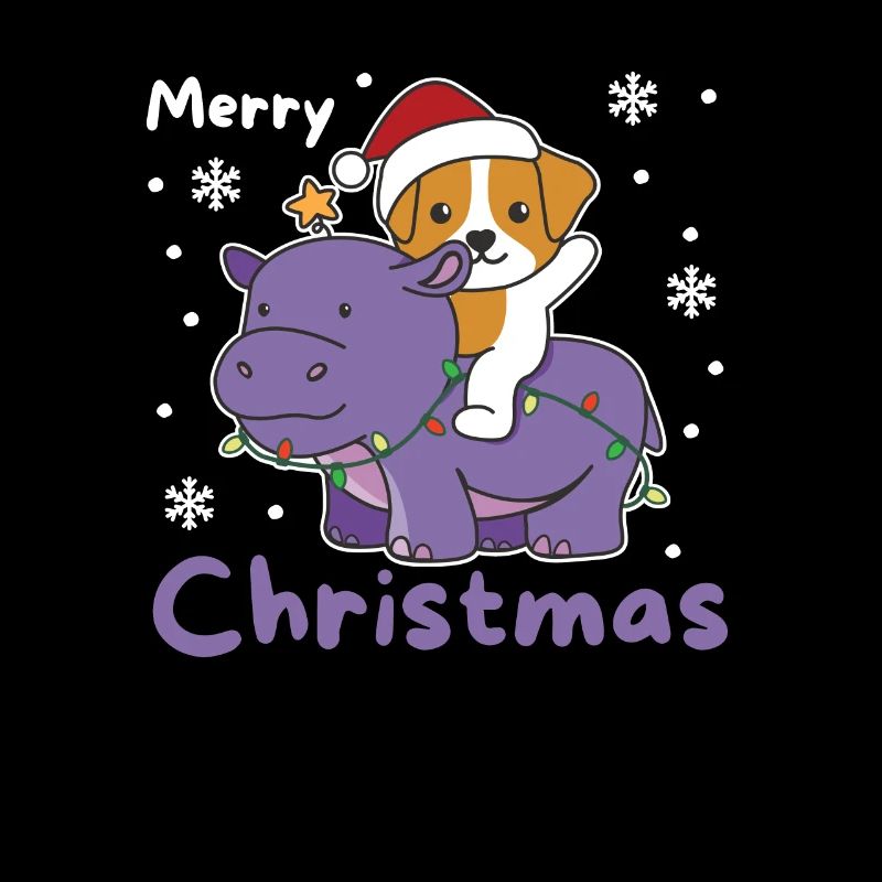 Noël Hippopotame Jack Russell Joyeux Noël