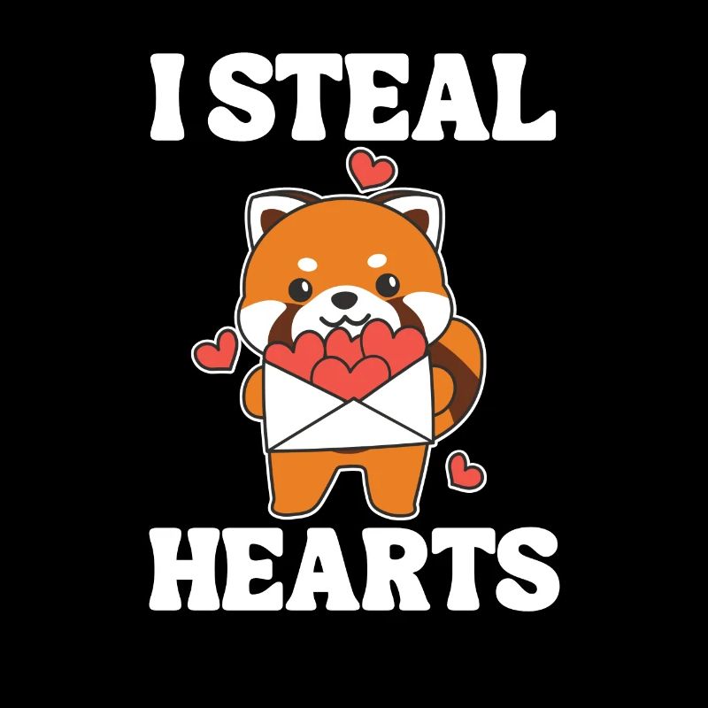 Roter Panda zum Valentinstag ich stehle Herzen