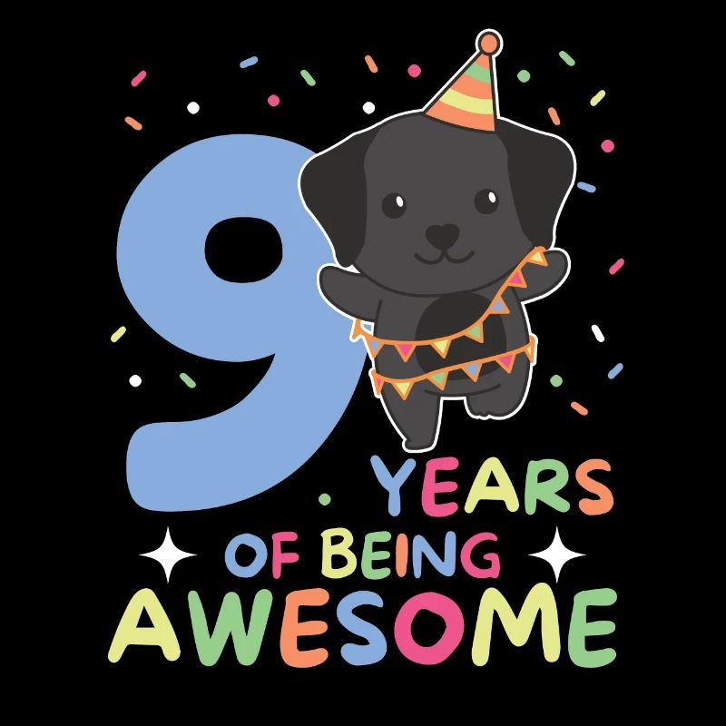 Labrador pour les enfants de 9e anniversaire de neuf ans