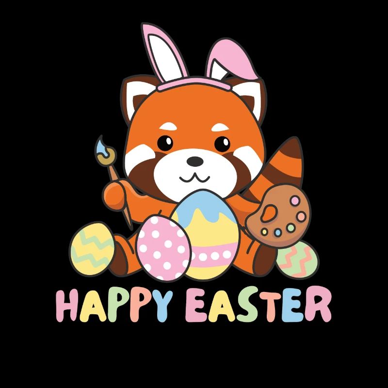 happy easter süßes Roter Panda Ostern mit