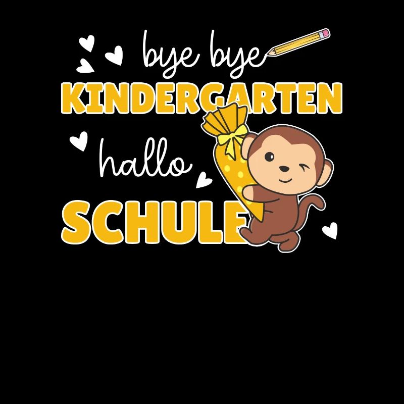 bye bye Kindergarten hallo Schule Affe