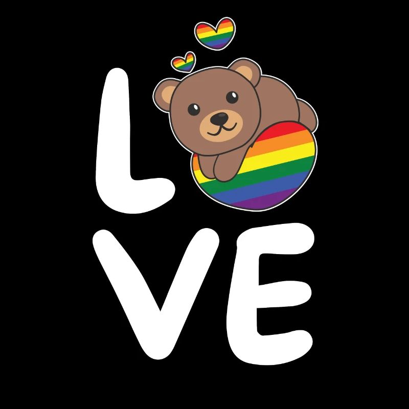 Rainbow Flag Pride LGBTQ Mignon Ours Amour