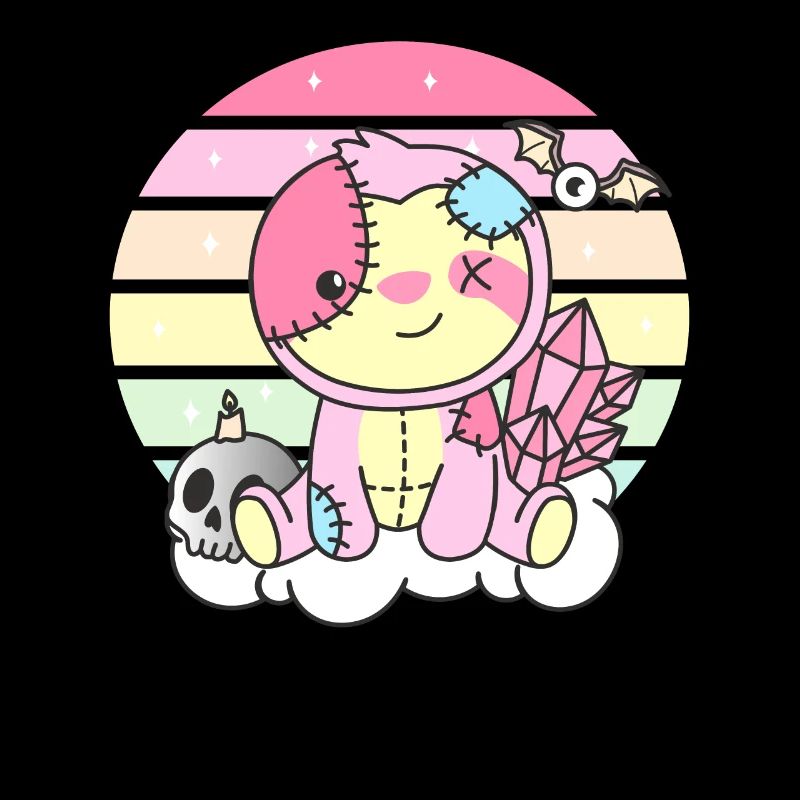 Kawaii Gothic Sloth Pastel Gothic Goth