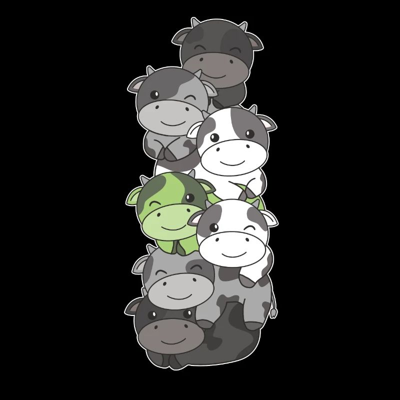 Agender Flag Pride LGBTQ Cute Cow Stack