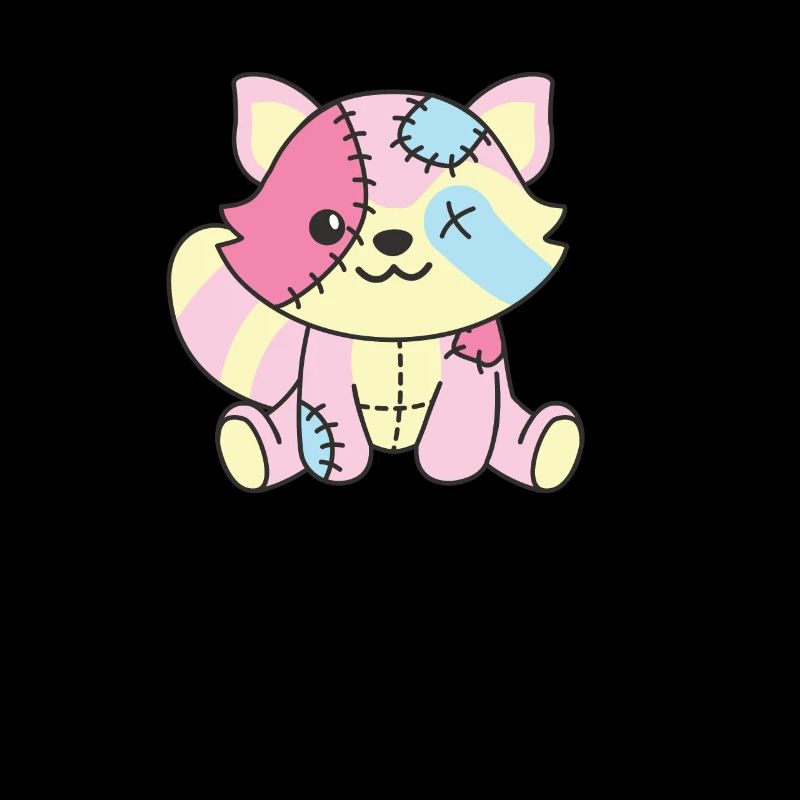 Kawaii Gothic Waschbär Pastellfarben Gothic