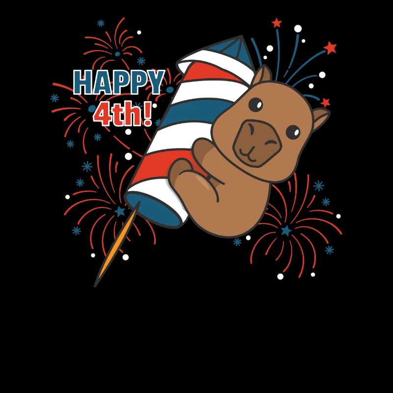 Capybara for the Fourth of July Fireworks Rocket