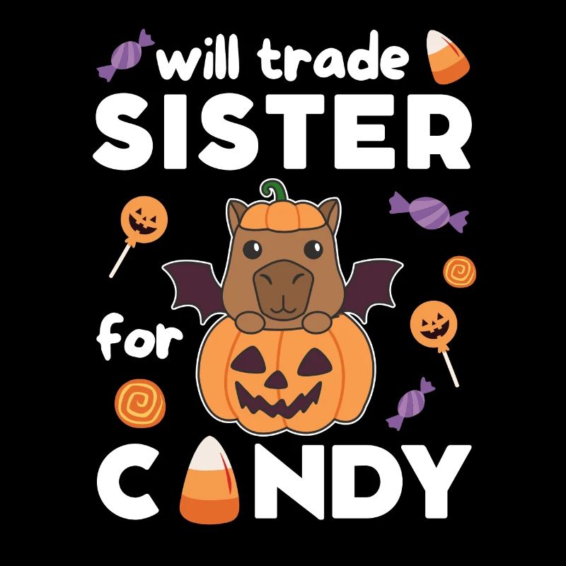 Capybara Halloween tausche Schwester für Süßes