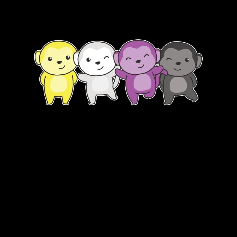 Singe non binaire Flag Pride LGBTQ Mignon Singe