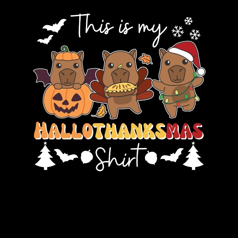 Ceci est ma chemise Hallothanksmas Capybara