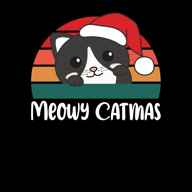 Joyeux Catmas Jeu de mots de Noël chat drôle