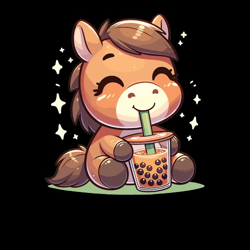 Kawaii Pferde Bubble Tea Boba Pferd