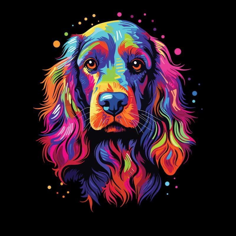 Aquarelle coloré anglais Cocker Spaniel