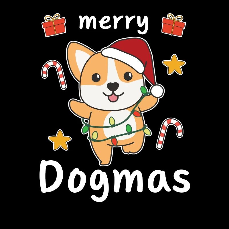 Joyeux Dogmes Jeu de mots Corgi Noël
