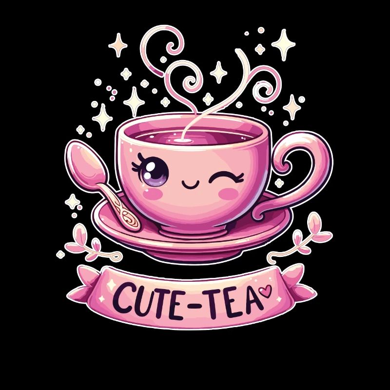 Mignon thé Kawaii Thé Jeu de mots